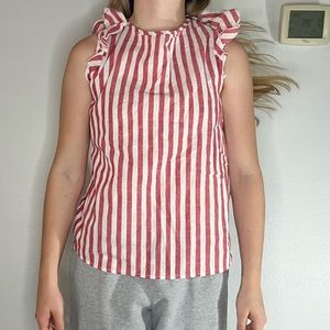 Shein pink and white striped blouse size small